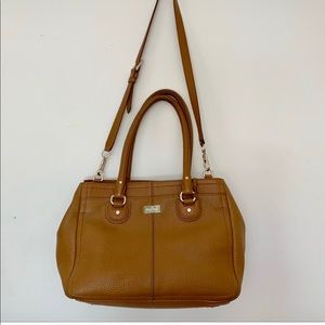 Cole Haan Light Brown Marbled Leather Shoulder Bag
